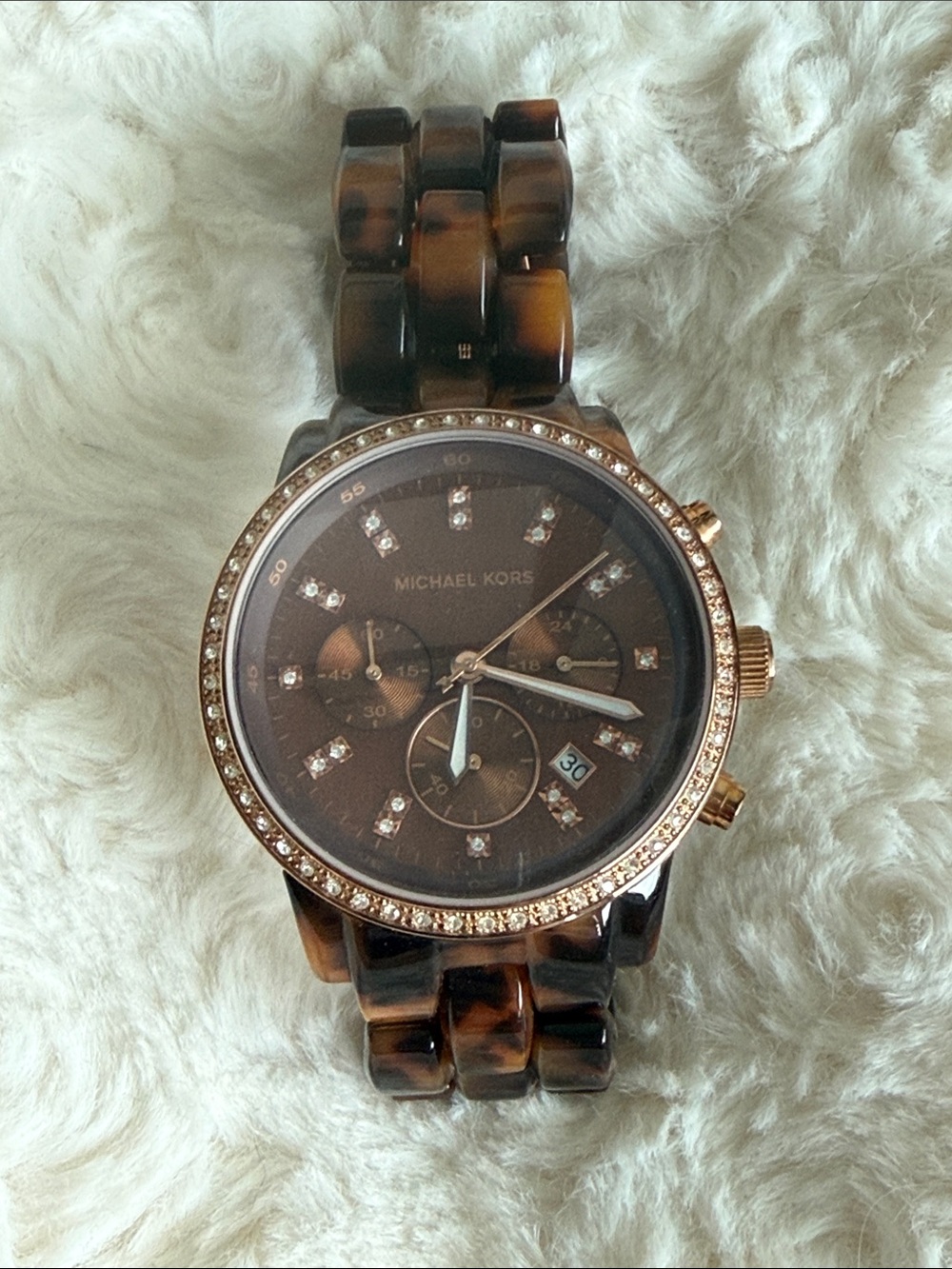Michael Kors Showstopper MK5366 Women’s Tortoiseshell Brown Chronograph Watch